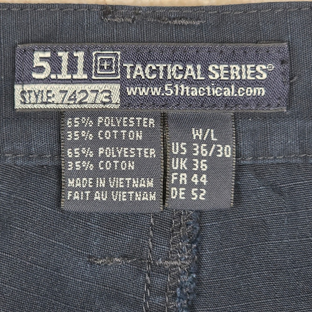 5.11 Tactical Series 74273 Mens Navy Blue Cargo Pants Ripstop Workwear 36x30 - Picture 10 of 13